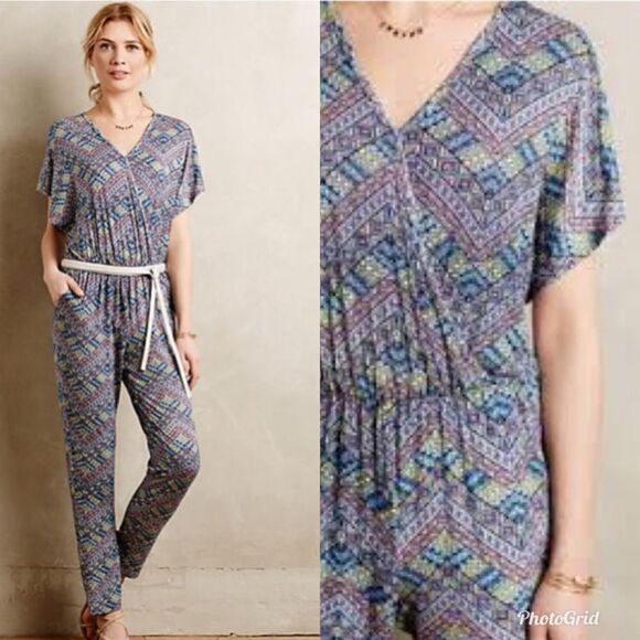 Anthropologie Saturday Sunday Tribal Print Jumpsuit (no belt) - Picture 1 of 6